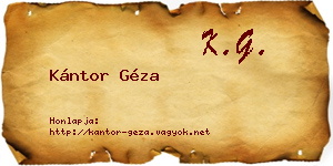 Kántor Géza névjegykártya