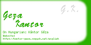 geza kantor business card